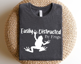 Leicht abgelenkt von Fröschen T-Shirt, lustiges Tier-T-Shirt