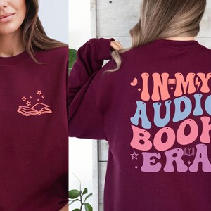 Audiobook Lover, BookTok Sweater, Avid Reader Gift, Cozy Bookworm Crewneck, Bookclub Token, Bookish Merch, Listening Era Apparel image 4