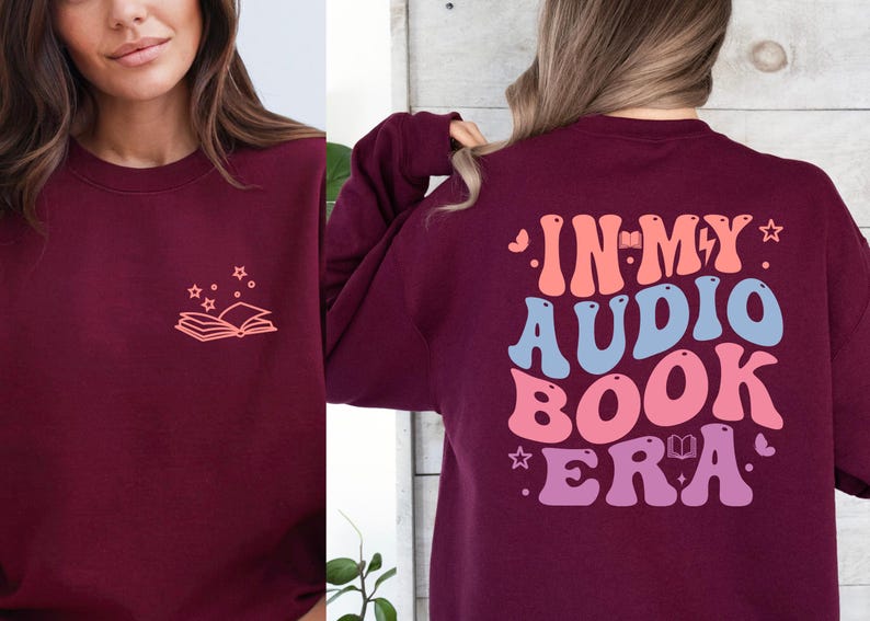 Audiobook Lover, BookTok Sweater, Avid Reader Gift, Cozy Bookworm Crewneck, Bookclub Token, Bookish Merch, Listening Era Apparel image 4