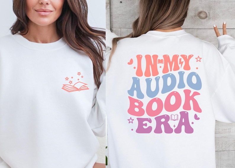 Audiobook Lover, BookTok Sweater, Avid Reader Gift, Cozy Bookworm Crewneck, Bookclub Token, Bookish Merch, Listening Era Apparel image 2