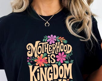 Floral Bible Shirt, Retro Christian Tee, Kingdom Work Mom Top, Faith Based Motherhood Gift, Religious Mama Comfort Colors, Jesus Lover