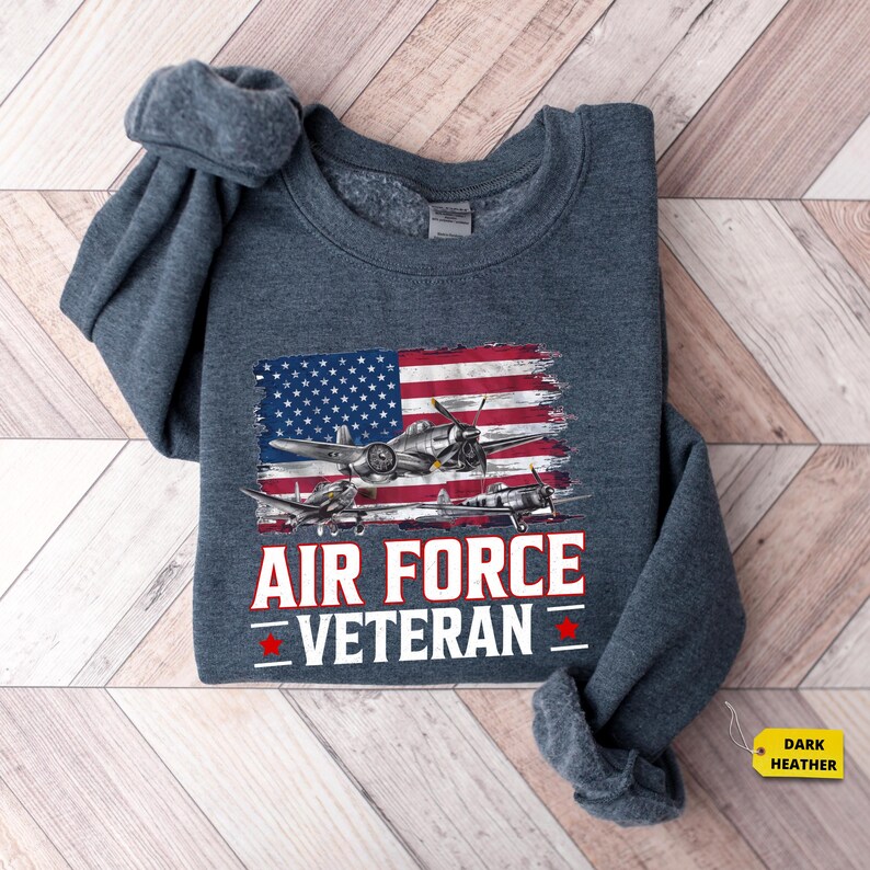 a sweatshirt with an air force veteran on it