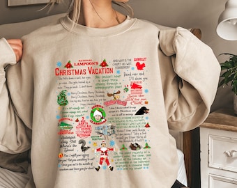 Bluza z napisem „Wakacje na Boże Narodzenie”, koszulka z cytatem z „National Lampoon”, prezent dla rodziny Griswoldów, brzydka świąteczna koszulka komediowa, zabawna bluzka z napisem „Film Rant”, odzież