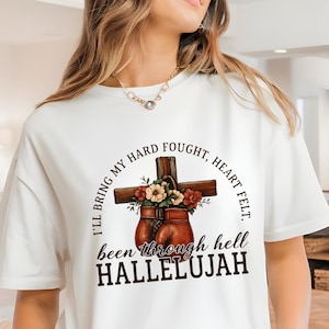 Hard Fought Hallelujah Comfort Colors Shirt: Retro Christian Tee