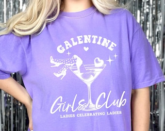 Girls Club T-Shirt: Purple Martini Design (Comfort Colors),  christmas shirt, christmas gift