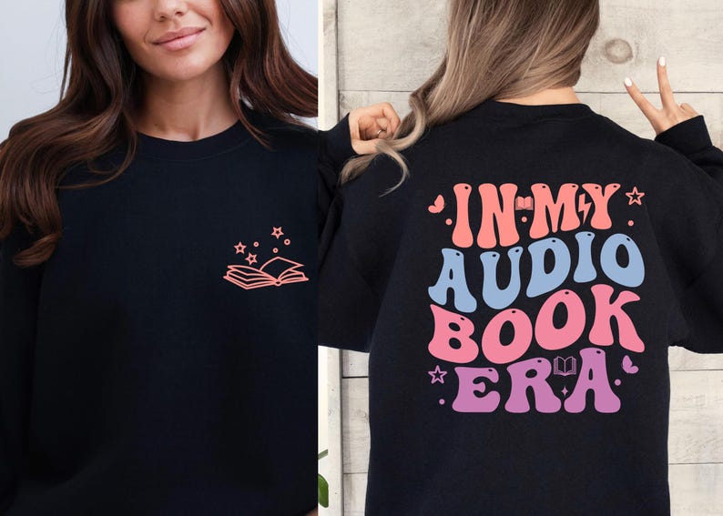 Audiobook Lover, BookTok Sweater, Avid Reader Gift, Cozy Bookworm Crewneck, Bookclub Token, Bookish Merch, Listening Era Apparel image 1