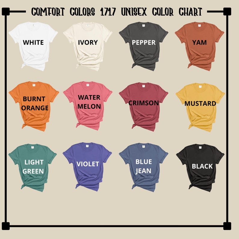 a group of t - shirts that say different colors