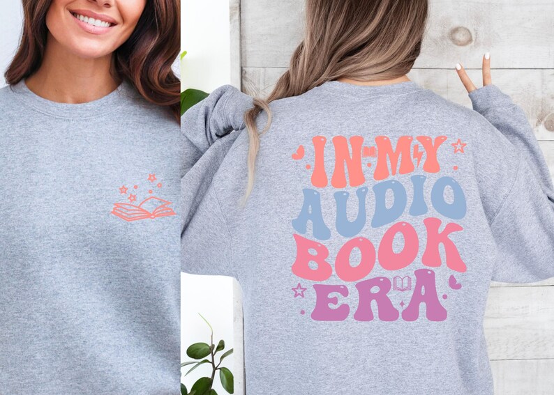 Audiobook Lover, BookTok Sweater, Avid Reader Gift, Cozy Bookworm Crewneck, Bookclub Token, Bookish Merch, Listening Era Apparel image 6