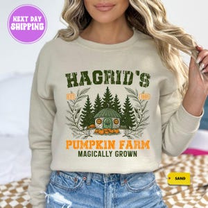 Hagrids pumpa-tröja, trollkarlsvärlden-tröja, mysig höstoutfit, halloweentröja, fantasy fandom-tröja, höstgåva, kläder för magiälskare