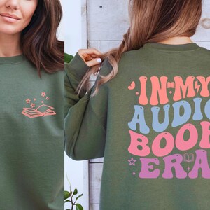 Audiobook Lover, BookTok Sweater, Avid Reader Gift, Cozy Bookworm Crewneck, Bookclub Token, Bookish Merch, Listening Era Apparel image 7