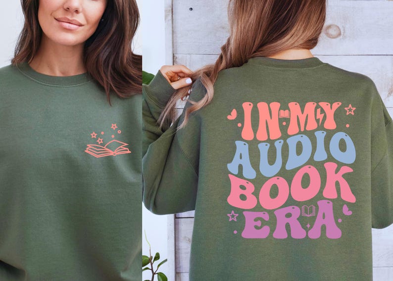 Audiobook Lover, BookTok Sweater, Avid Reader Gift, Cozy Bookworm Crewneck, Bookclub Token, Bookish Merch, Listening Era Apparel image 7