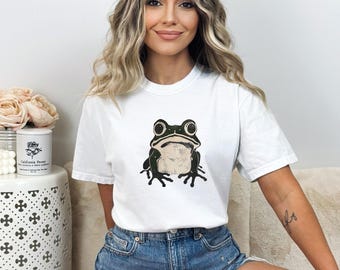 Grumpy Frog Sweatshirt, Vintage Japanese Art Style, Cottagecore Aesthetic Unimpressed Tee, Matsumoto Hoji Unisex Wellworn Christmas Gift