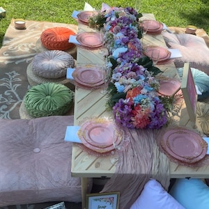 Boho table,picnic table,wood table,beach table,outdoor party table,folding table,car table,low seating table,