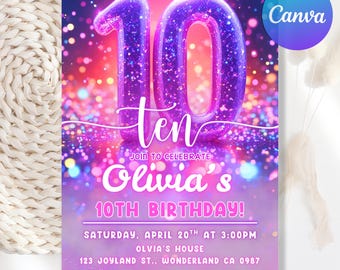 12 biglietti d'invito per il 10° compleanno dei bambini per decimo compleanno bambina fata