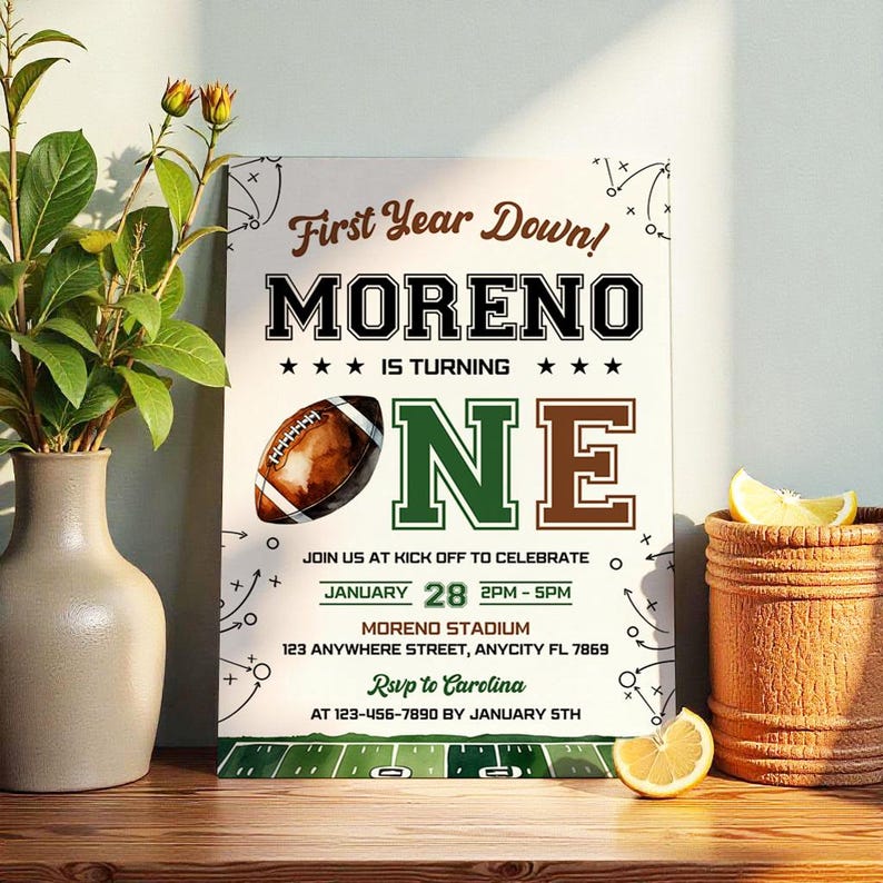 football invitation,Sports invite,American football,first year down,Boy Birthday Invite,Editable Template,football invite,football theme,sunday birthday,football season,game on,football party,first birtday,first birthday boy