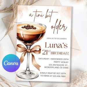 adult party invite,martini adult invite,women party invite,old money invite,espresso martini,a tini bit older,martini birthday,espresso invite,espresso birthday,martini invite,martini invitation,espresso invitation,espresso martini,a tini bit older