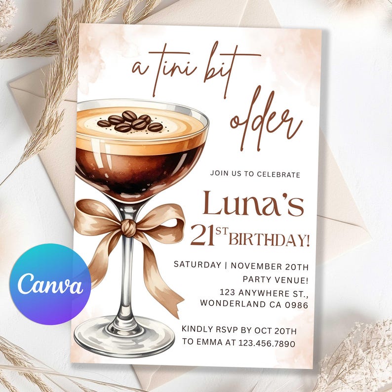 adult party invite,martini adult invite,women party invite,old money invite,espresso martini,a tini bit older,martini birthday,espresso invite,espresso birthday,martini invite,martini invitation,espresso invitation,espresso martini,a tini bit older
