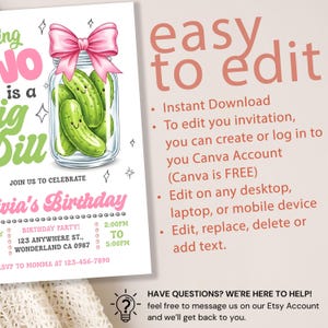 pickle jar party,turning two invite,two cool invite,pickle invite,2nd birthday pickle,big dill birthday,pickle invitation,a big dill invite,pickle party theme,modern kids birthday,pickle birthday,retro pickle invite,funny toddler invite,Pickle invitation,pickle jar party,girl first invite,pickle kids invite,kids pickle invite,pickle invitation,a big dill invite,big dill invitation,pickle dill birthday,second birthday,girl pickle invite,girl birthday invite,first birthday,editable canva
