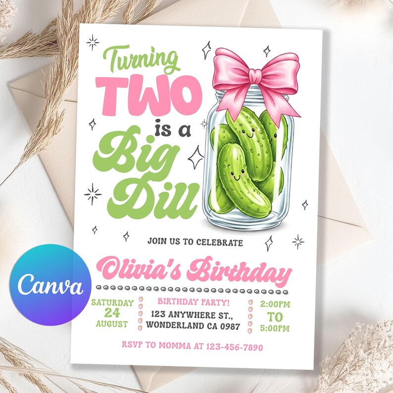 pickle jar party,turning two invite,two cool invite,pickle invite,2nd birthday pickle,big dill birthday,pickle invitation,a big dill invite,pickle party theme,modern kids birthday,pickle birthday,retro pickle invite,funny toddler invite,Pickle invitation,pickle jar party,girl first invite,pickle kids invite,kids pickle invite,pickle invitation,a big dill invite,big dill invitation,pickle dill birthday,second birthday,girl pickle invite,girl birthday invite,first birthday,editable canva