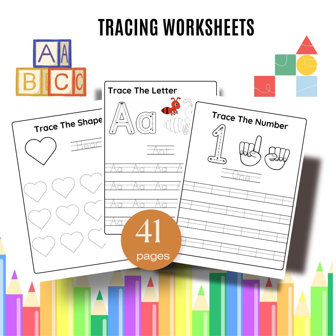 Tracing Worksheets Alphabet Number Shapes Parts of the Body Home ...