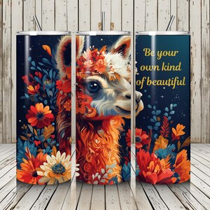 Alpaca Tumbler Wrap: Motivational Quote Sublimation Design (Digital PNG)