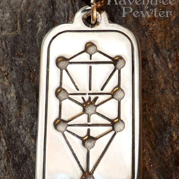 Tree of Life - Pewter Pendant - Kabbalah, Sacred Geometry Jewelry