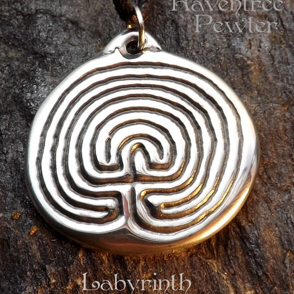 Labyrinth - Pewter Pendant - Meditation, Earth Grounding Jewelry, Awakening Necklace