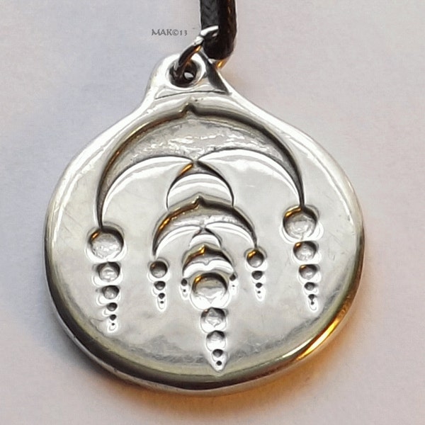 New World Dream - Pewter Pendant - - Crop Circle Jewelry, Golden Age, New Age, Indigo