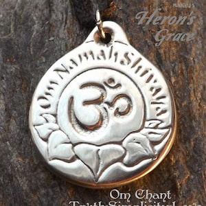 Om Chant - Eastern Pewter Pendant - &quot;Om Namah Shivaya&quot; chant is &quot;Truth, Simplicity, Love&quot; - I am in conscious union with Divine Being.