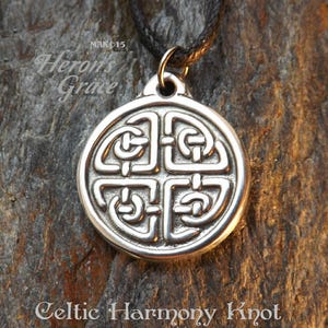 Celtic Harmony Knot - Pewter Pendant - (Small) Balance and Elemental Dance of Life Knotwork Jewelry - Celtic-Notse-Renaissance -Hand Poured