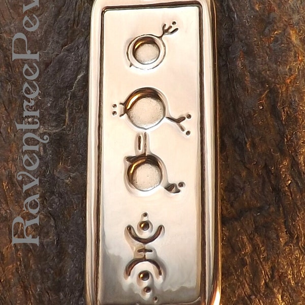 Many Worlds - Pewter Pendant - Making Contact and connecting with other worlds, UFO, Sky People (alien), Crop Circle, Jewelry