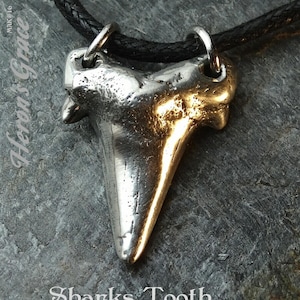 Sharks Tooth (Style-A) - Pewter Pendant - Sharks help us find our true inner selves and seek out what we really want in life - Hand Poured