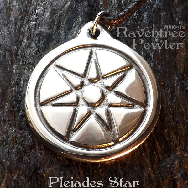 Pleiades Star - Pewter Pendant - Pleadian Star System, New Age, New World, Awakening Jewelry