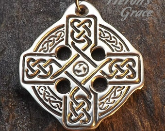 Allier's Cross - Pewter Pendant - Celtic equal arm cross brings balance and harmony, Celt Knotwork Renaissance Jewelry