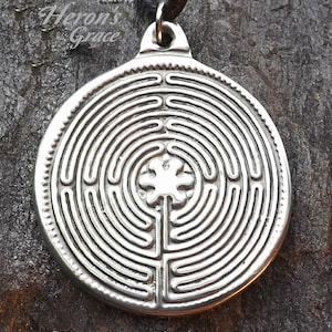 Chartres Labyrinth - Pewter Pendant - Cathedral Sacred Sites, Meditation Jewelry, Grounding Necklace, - Poured by hand in America