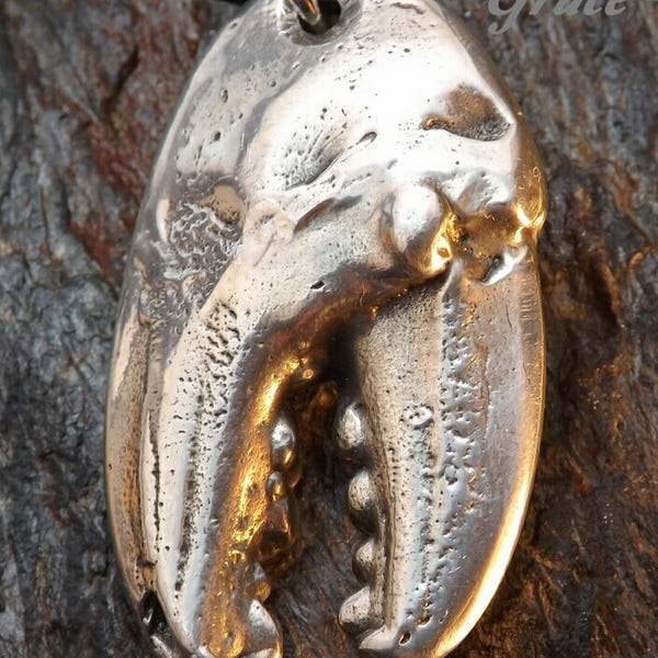 Lobster Claw - Pewter Pendant - Taste of the Sea Jewelry, Maine Ocean Necklace