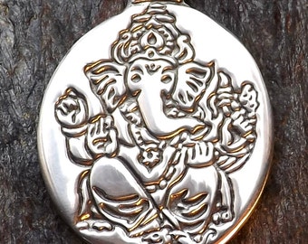 Ganesha - Clearing Obstacles - Pewter Pendant - Hindu Eastern God Jewelry