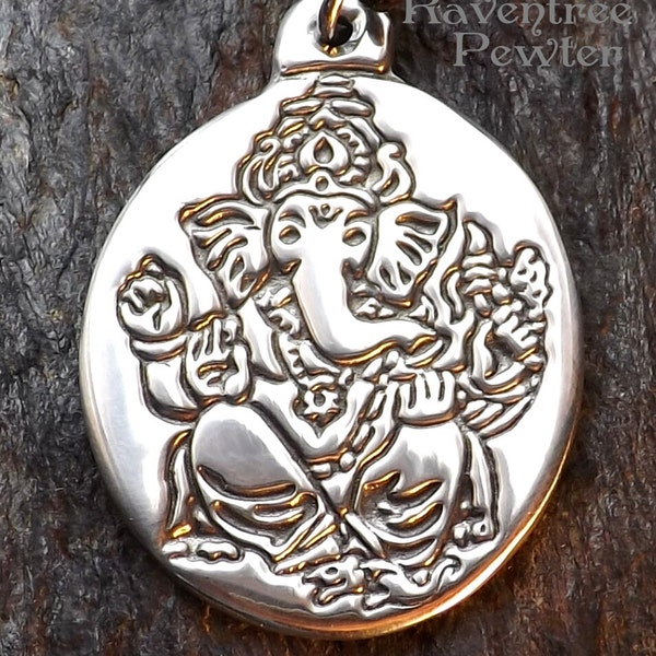 Ganesha - Clearing Obstacles - Pewter Pendant - Hindu Eastern God Jewelry