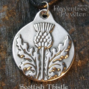 Scottish Thistle - Pewter Pendant - Scotland Necklace, Thistle National Flower Jewelry