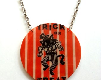 Trick or Treat -  A Spooky Kitten Necklace