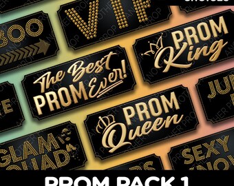 Prom Photo Booth Props – Ticket Style Foam Board Party Signs