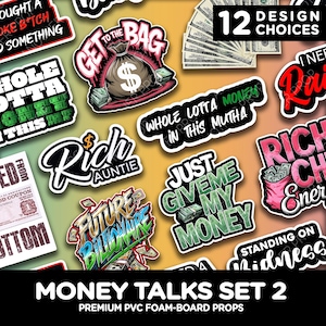 Accesorios divertidos para fotomatón con temática de dinero: decoración para el cumpleaños de tu jefe