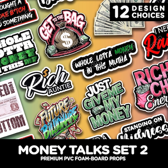 Funny Money Talks Photo Booth Props – Boss Birthday Decor