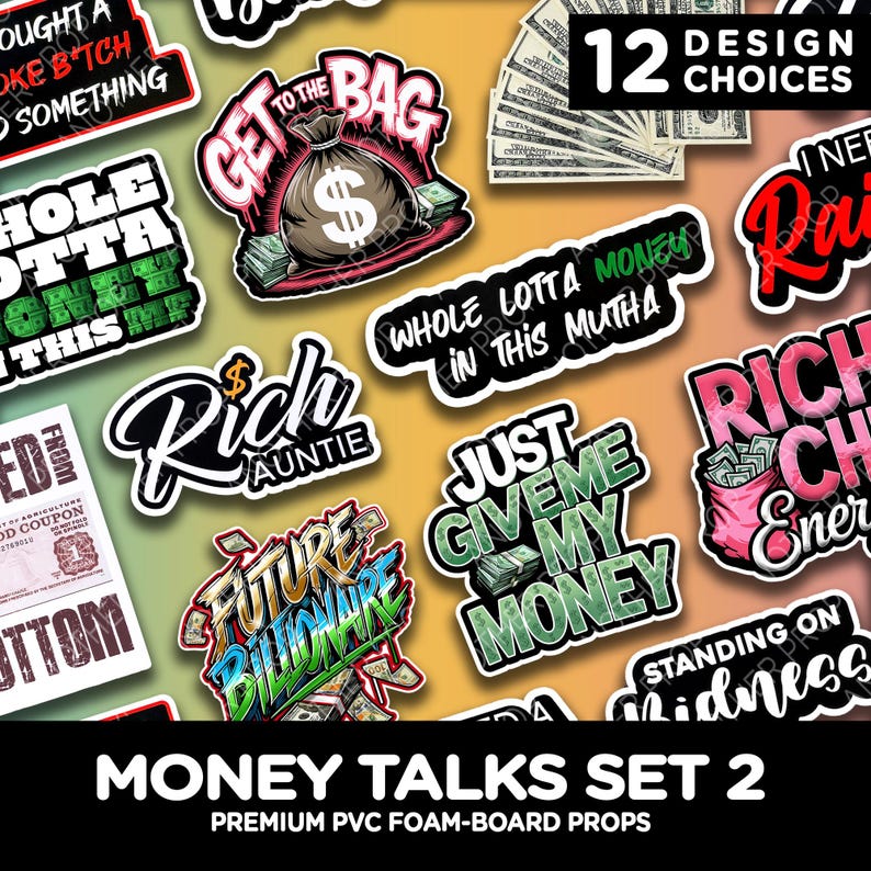 Funny Money Talks Photo Booth Props – Boss Birthday Decor image 1