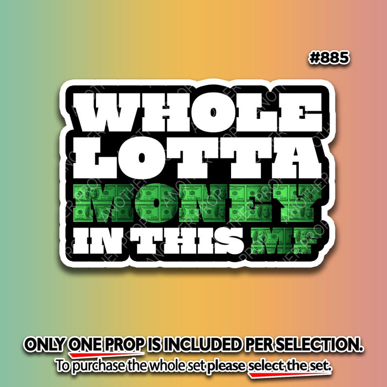 Funny Money Talks Photo Booth Props – Boss Birthday Decor 885 Lotta Money