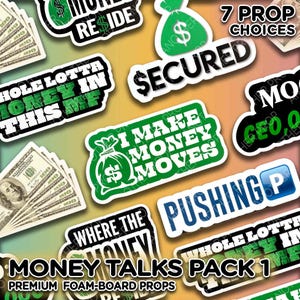 Money Talks Photobooth Props Pack 1 – Vibrazioni Make It Rain / Pannello in schiuma da 5 mm