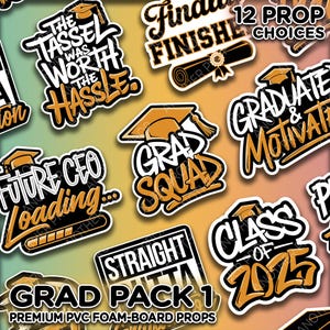 Accesorios para fotomatón de graduación: divertidos carteles de espuma para fiestas y celebraciones de graduación