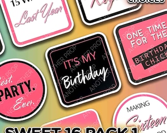 Photo Booth Props – Sweet 16 Foam Board Sign Set Birthday Decorations for Teen Party Pictures Fun Props for Sweet Sixteen Celebration