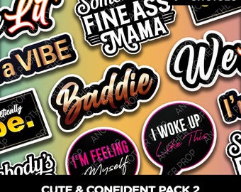 Baddie Foam Board Photo Booth Props – Girls Night Party Signs