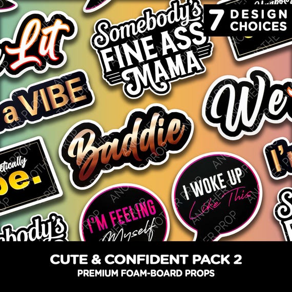 Baddie Foam Board Photo Booth Props – Girls Night Party Signs